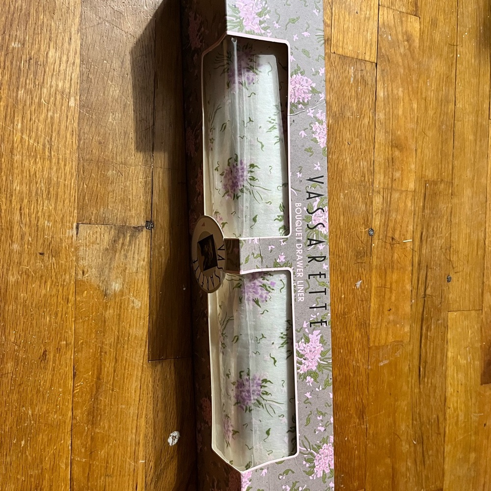 Vintage Vassarette Coquette Draw Liner Floral Powder Fragrance 41”x17.5”